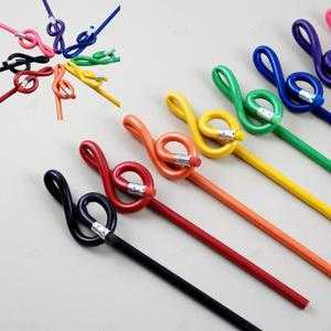 피아노 음악 학원 홍보 선물 높은음자리표 지우개 달린 연필