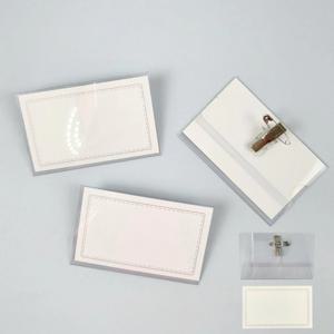 행사장 사무실 악어클립 명찰케이스 투명 집게 네임택 옷핀