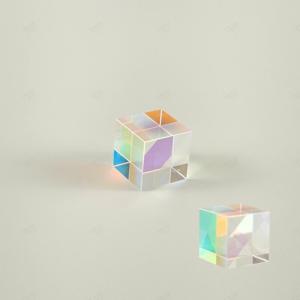 사진촬영 육면체 미니큐브 인테리어 소품 무지개 오로라 프리즘 유리