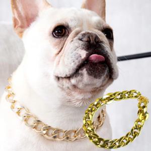 강아지 반려견 체인 불독 목걸이 힙한 스타일 골드 장식 펜던트