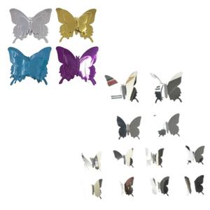 벽장식 인테리어 스티커 3D 입체 미러 PVC 필름 나비스티커 12p