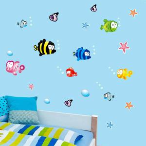 화장실 욕실 유리 아이방 꾸미기 인테리어 벽 데코 포인트 물고기 스티커