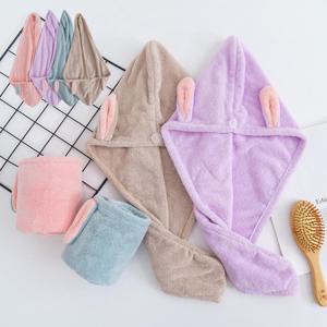 귀여운 벨벳 헤어캡 드라이 긴머리 토끼 터번 헤어 타올