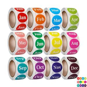 다이어리 일정표시 달력 꾸미기 계절 분류 월별 영어 스티커 원형 라벨