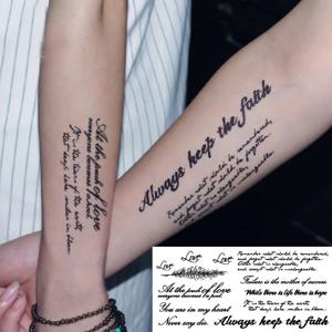 붙이는 여름 패션 문신 헤나 영어 레터링 필기체 타투 스티커