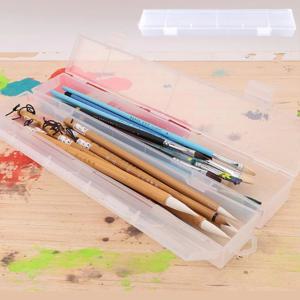 미술 서예 필기구 미술용품 다용도 수납 투명 붓 케이스 플라스틱 사각통