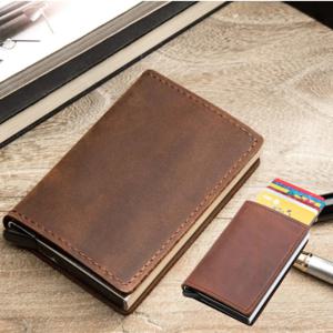 카드홀더 슬라이드 수납 보관 자동 원터치 가죽 오토 카드지갑