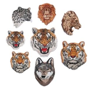 의류 모자 DIY 패치 수선 리폼 호랑이 사자 맹수 와펜 자수 뱃지