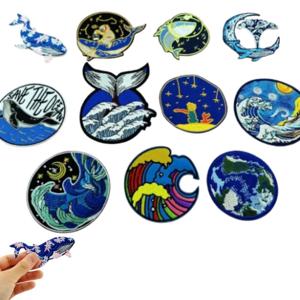 열접착 자수패치 자켓 모자 수선 리폼 커스텀 고래 일러스트 와펜