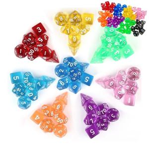 예쁜 컬러 보드게임 룰렛 파티 벌칙 신기한 다면체 주사위 7종 1세트