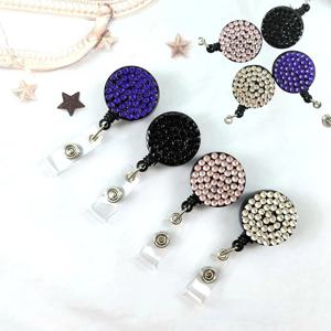 간호사 사원증 출입증 클립 늘어나는 줄 큐빅 릴 홀더 핀온릴 고리