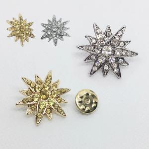 남녀 공용 스카프 정장 자켓 신사 헥사그램 브로치 큐빅 장식 뱃지