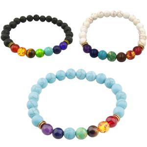 심플 염주 우정 커플아이템 행운 소원 원석 비즈 차크라 팔찌