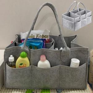 칸막이 숄더백 펠트 그레이 기저귀 가방 외출 육아용품 이너백