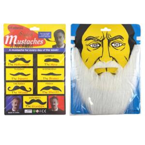 연극 분장 소품 남성 가짜 수염 세트 붙이는 인조 콧수염 코스프레