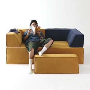 톰팩 모듈형 압축 3인용 패브릭 소파 베드 코너형 등받이 타입