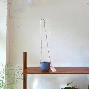 빈티지 행잉 화분 - Blue / colar strap