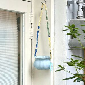 빈티지 행잉 화분 - Tulip / yellow strap