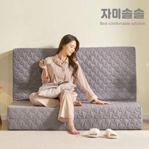 자미솔솔 3단 접이식 토퍼 매트리스 고밀도 바닥 수면매트 12cm