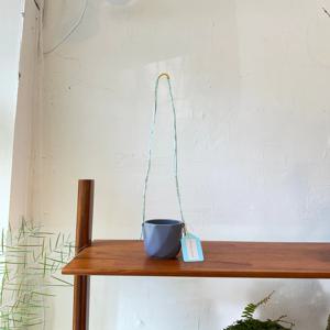 빈티지 행잉 화분 - Blue / mint strap