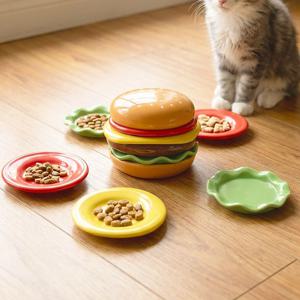 햄버거 접시세트 고양이 밥그릇 강아지 사료그릇 식기