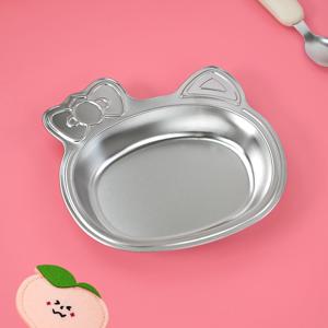 고양이 스텐 간식접시 아기 토핑 이유식 시리얼 주먹밥 앞접시 유아 자기주도 그릇