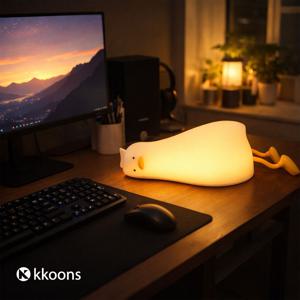 귀차니즘 철푸덕 오리 무드등 실리콘 터치 아이방 무드등 침대 수면 조명