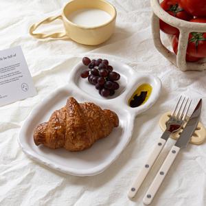 밸런스 플레이트 나눔접시 도자기 식판 브런치 그릇 만두접시