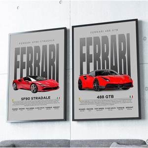 페라리 포스터 액자 자동차 488 라페라리 스트라달레 사진액자