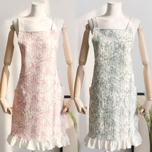 에리카 프릴 이중 거즈면 H형 방수 앞치마 (2컬러)