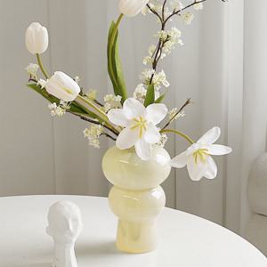 크림 도넛 글라스 화병 꽃병 인테리어 오브제 유리화병 소품 장식 카페