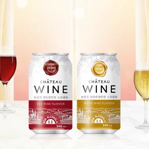 샤토와인 논알콜 레드와인맛 스파클링 340mL 12개+화이트와인맛 340mL 12개