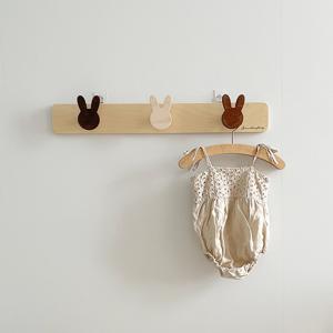 토끼 원목 후크걸이 아기방꾸미기 벽행거 3구
