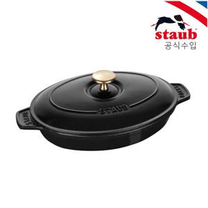 타원형 핫 플레이트 블랙 ST332325 (꼬깔 손잡이 증정)