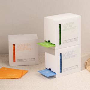 퍼퓸샤워 드라이시트 메쉬홀 먼지흡착 섬유유연 건조기시트 포장 50매 2박스