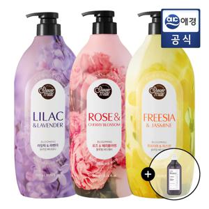 샤워메이트 바디워시 블루밍 900g 용기 3개 + 닥터루티어 머스크향샴푸 180ml