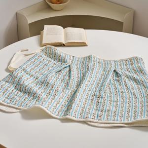 L 도톰한 4중지 거즈 하프 앞치마 딸기 스트라이프