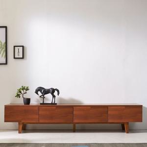 오하브 TV선반 멀바우 4서랍 티비다이 낮은 거실장 2000