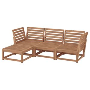 넴마뢰 3인용 모듈소파 야외용 풋스툴 포함 라이트브라운