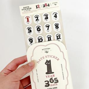 만년다이어리 달력 날짜스티커 다이어리 일력 고양이 숫자 다꾸스티커