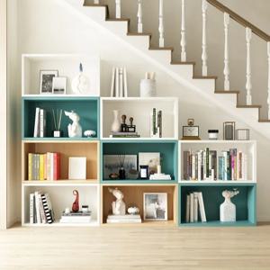 [해외] DIY 모듈 책장 낮은 수납장1단  2단 3단 책장 파티션