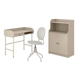 하우가+비에르크베리에트 책상+의자+수납장 3종세트 베이지