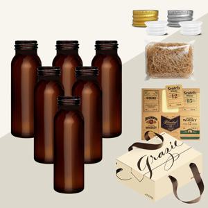 미르 위스키 키트 바이알 유리병 갈색 40ml SBB40 6종 세트 선물박스 스티커 올인원