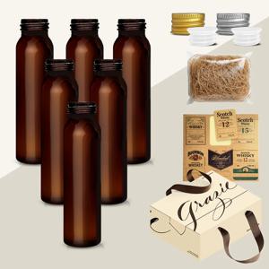 미르 위스키 키트 바이알 유리병 갈색 50ml SBB50 6종 세트 선물박스 스티커 올인원