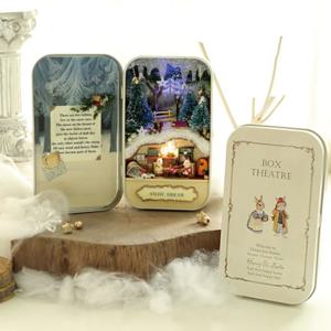 취미박스 diy 미니어처 토끼 마을 틴케이스 하우스