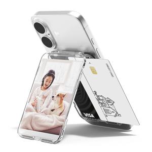 스탠드 포토카드 맥세이프 카드지갑 2장 수납 2배 자력 투명 케이스