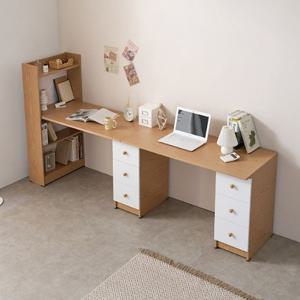 형제자매방 2인 3단서랍 4단책장 책상세트(2400 2색)