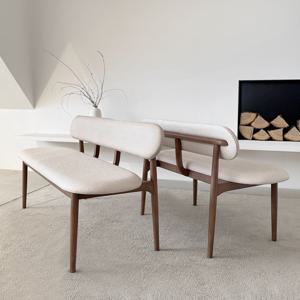 오로라 원목 쿠션 등받이 식탁 벤치 의자 1100