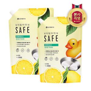 세이프 주방세제 천연베이킹소다 클린레몬 리필 1L x 2개