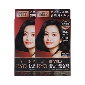 우아채 염색약 새치크림 2N 동안블랙 x2